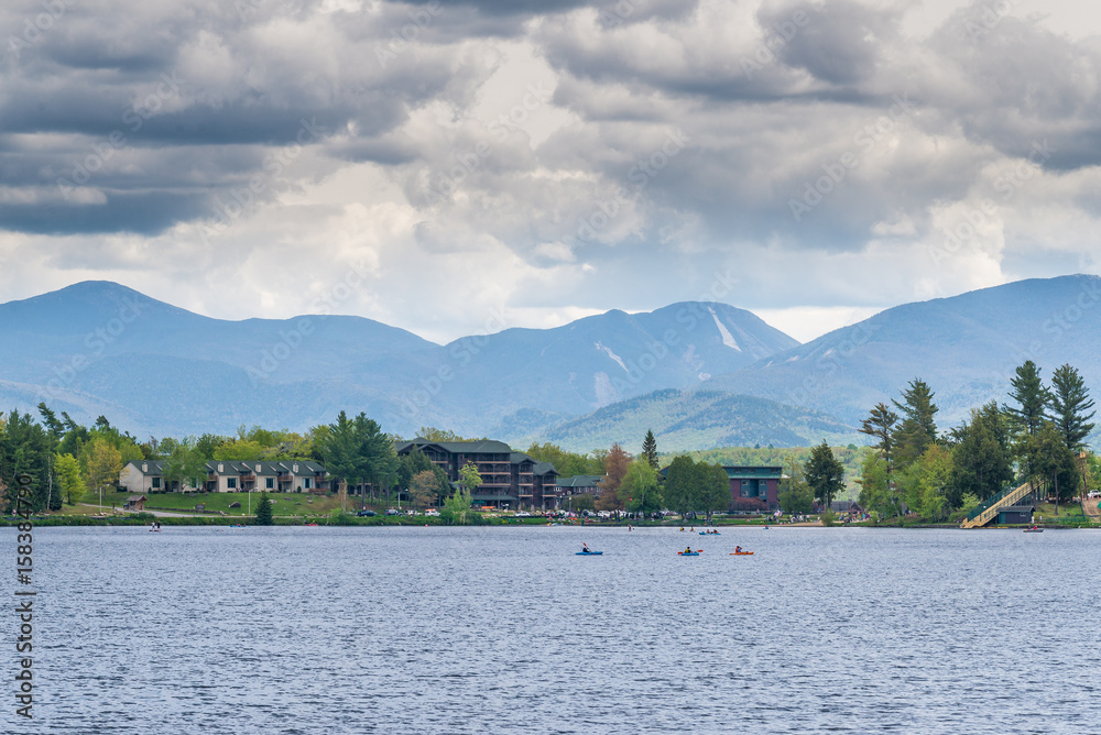 Mirror Lake of Lake Placid village Mirror Lake of Lake Placid village