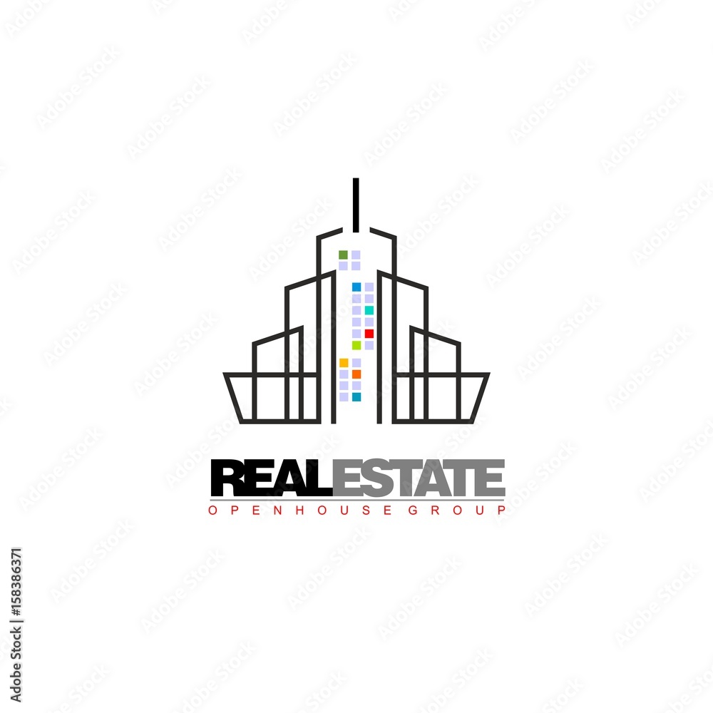 Real Estate logo design template. Corporate branding identity.