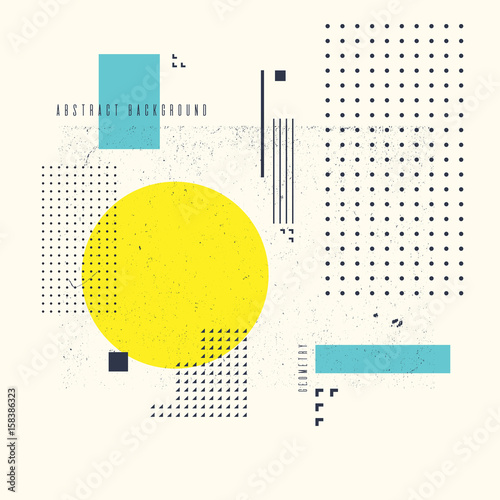 Modern abstract art geometric background with flat, minimalistic style. Vector poster