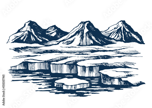 Iceland group mountains on the island