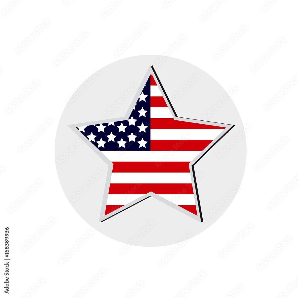 Icon star american flag on white background Icon star american flag on white background