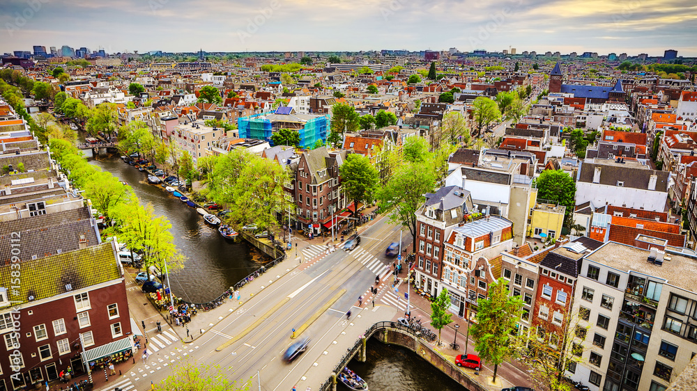 Fotografie Amsterdam city from the top