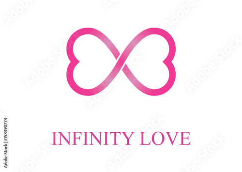 Infinity Love Logo Design Template. Flat Style Design. Vector Illustration