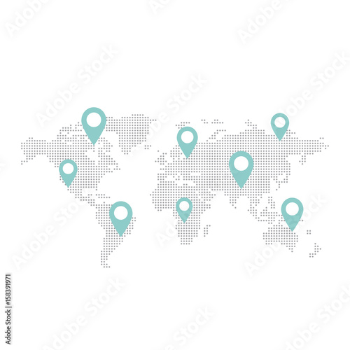 Vector Icon Style Illustration of Map Geo Tag Location Target, Web and Mobile App Background