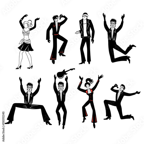 Dancers, singers (man, woman) set