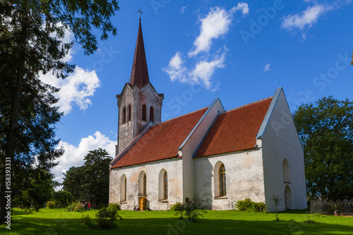 View of typical stone lutheran church in Estonia
