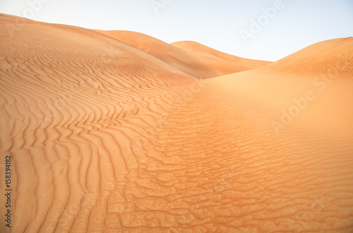 Landscape view of desert dunes.
