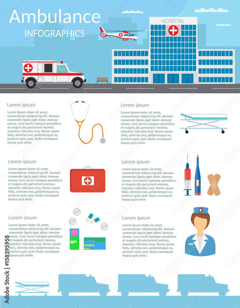 Medical infographics. Vertor tools set 