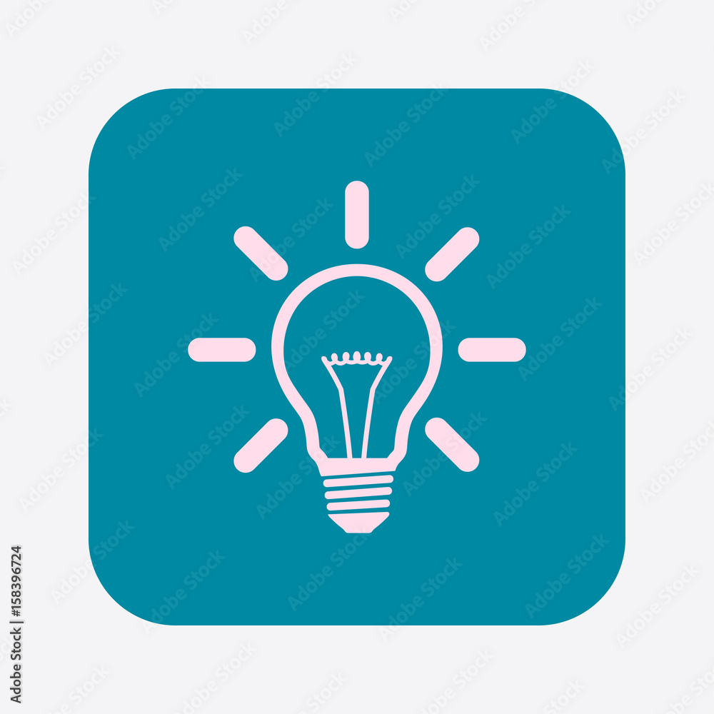 Light lamp sign icon. Idea bulb symbol. Flat design style. Light lamp sign icon. Idea bulb symbol. Flat design style.