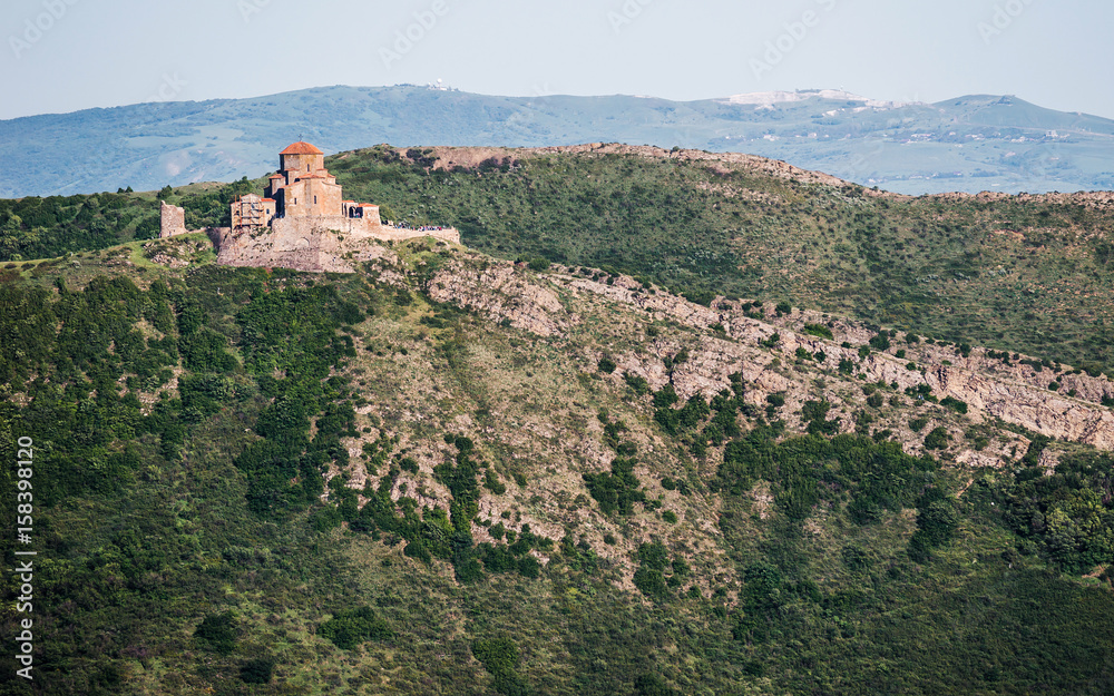 Jvari Monastery on the cliff. near Mtskheta, eastern Georgia. A part of the World Heritage site by UNESCO.