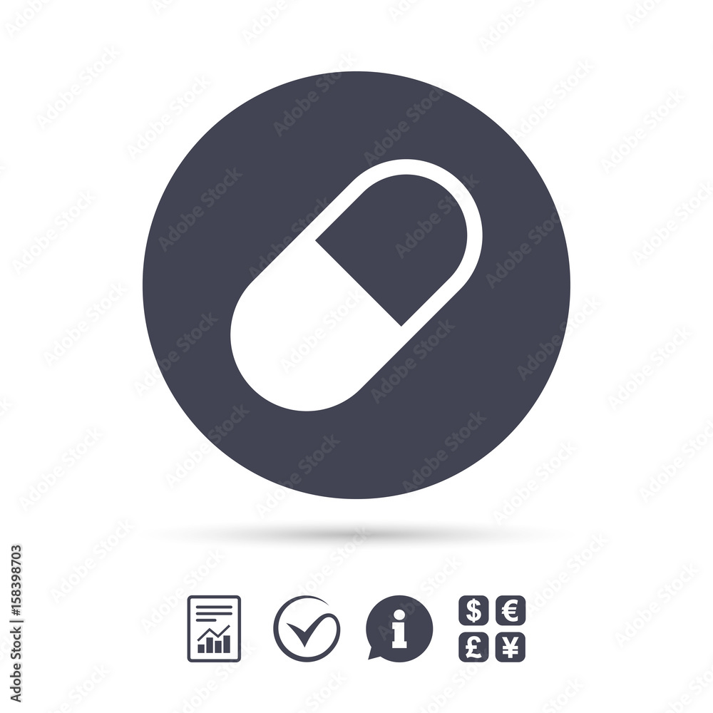 Medical pill sign icon. Drugs symbol. Medical pill sign icon. Drugs symbol.