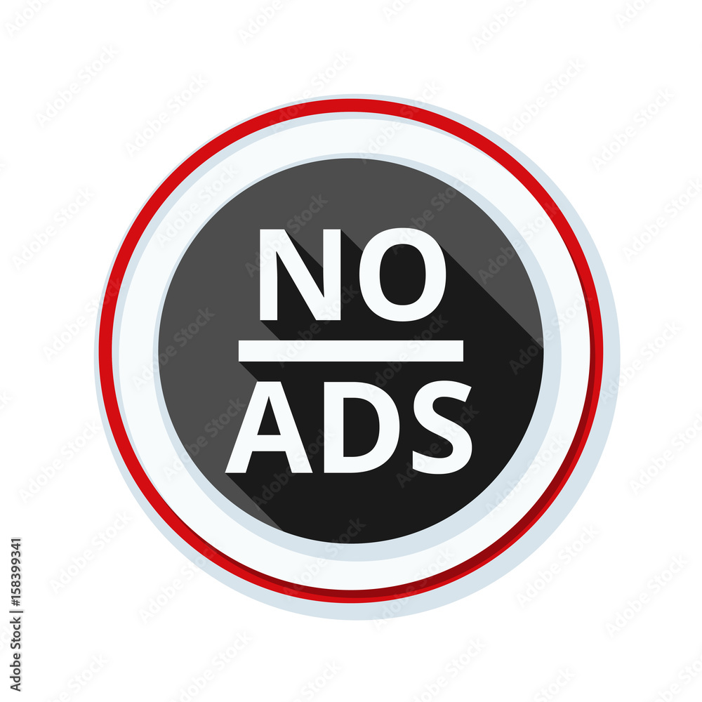 No ADS Adware sign illustration No ADS Adware sign illustration