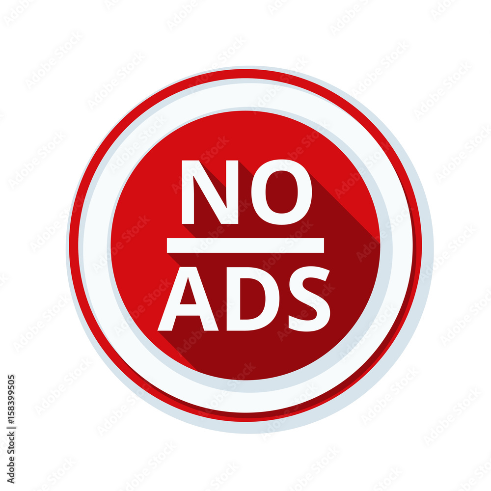 No ADS Adware sign illustration No ADS Adware sign illustration