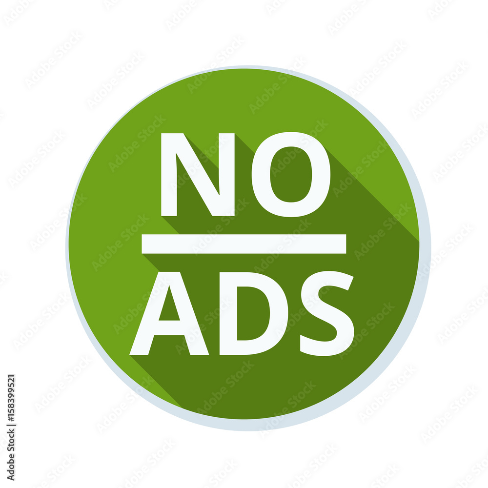 No ADS Adware sign illustration No ADS Adware sign illustration