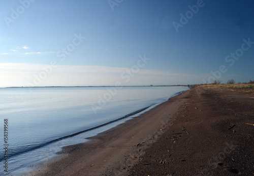 Balkhash lake, central Kazakhstan.Near Priozersk - former Soviet  anti-ballistic missile testing range Sary Shagan
 photo