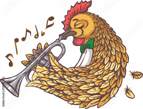 Rooster with Trumpet