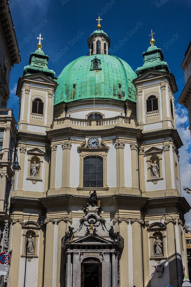 St. Peter Church (Peterskirche, 1733) - Baroque Roman Catholic parish church in Vienna, Austria. That Roman church was built on the site of a Roman encampment.