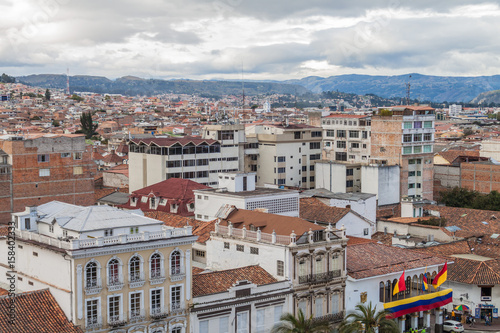 CUENCA, ECUADOR - JUNE 17, 2015: Aerial view of Cuenca, Ecuador