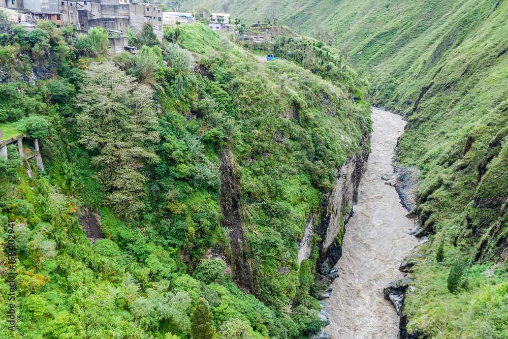 River Pastaza canyon in Banos de Agua Santa, popular tourist destination in Ecuador River Pastaza canyon in Banos de Agua Santa, popular tourist destination in Ecuador