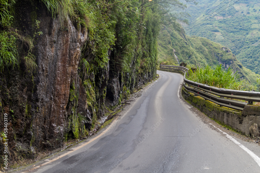View of the road Banos - Puyo, Ecuador