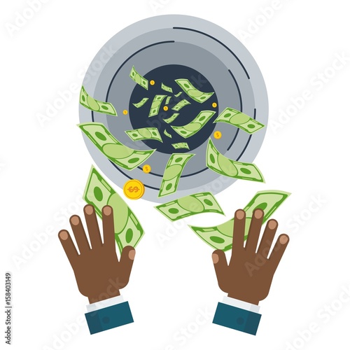 black hand with money