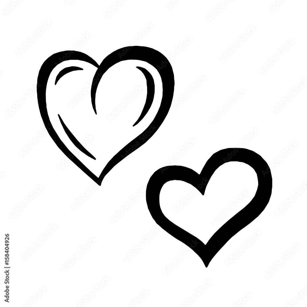 Hand drawn hearts. Design elements for Valentine s day. Hand drawn hearts. Design elements for Valentine s day.