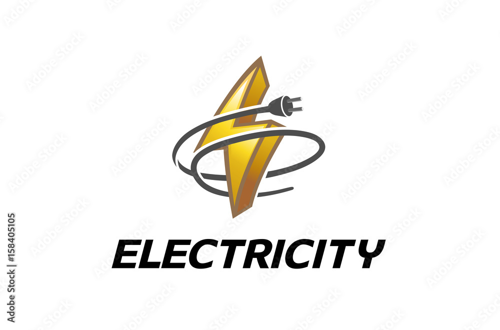 Electricity Symbol Logo Design Illustration Stock Vector | Adobe Stock