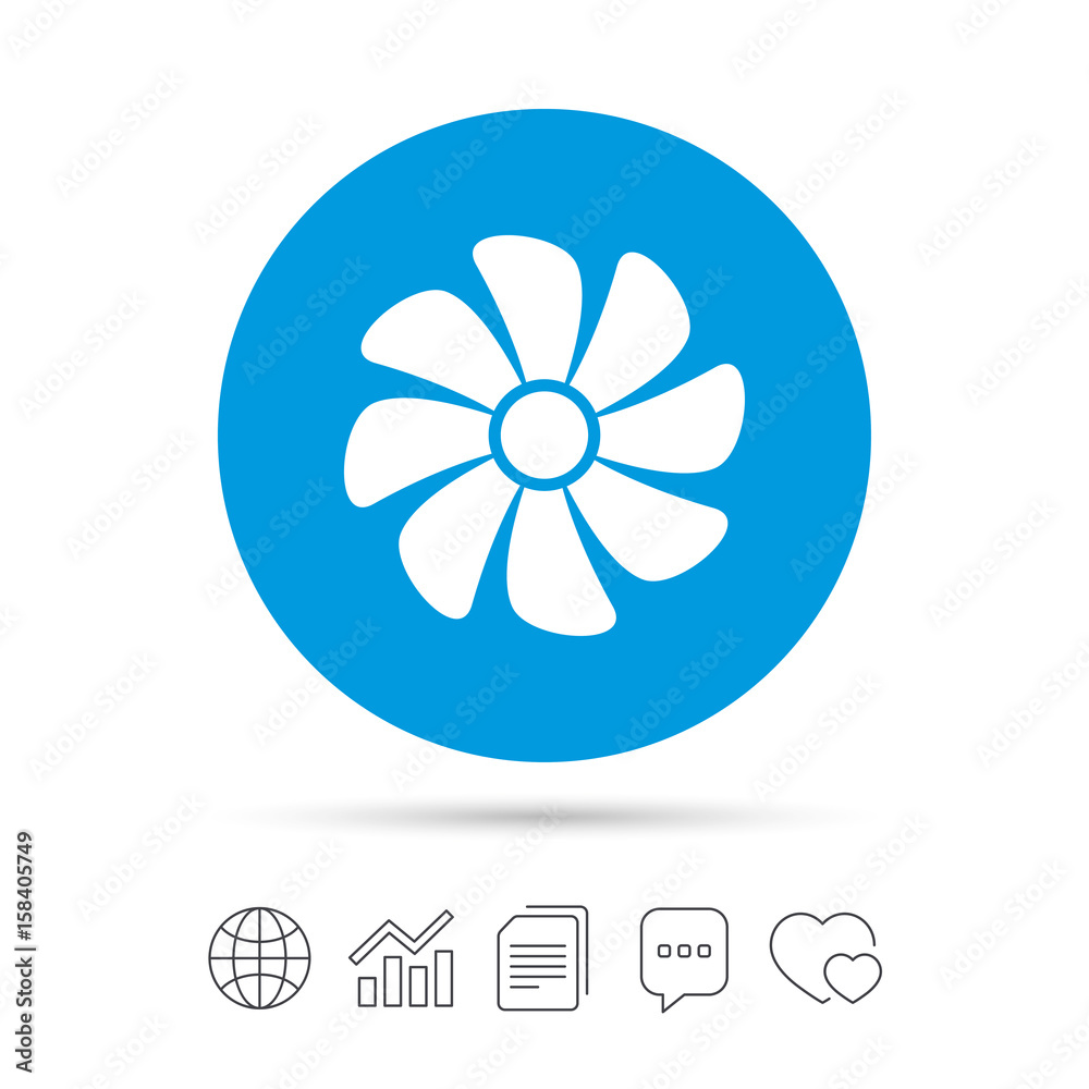 Ventilation sign icon. Ventilator symbol. Ventilation sign icon. Ventilator symbol.