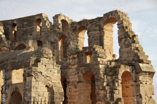 Part of the Roman amphitheater/ Detail of a historic monument, Tunisia, Africa