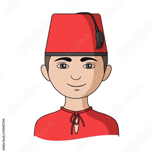 Turk.Human race single icon in cartoon style vector symbol stock illustration web.