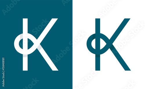 Logo K abstract monogram letter. Vector modern line flat style illustration icon design.Isolated on white background