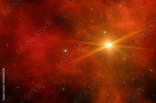 bright flash on a space backgrounds