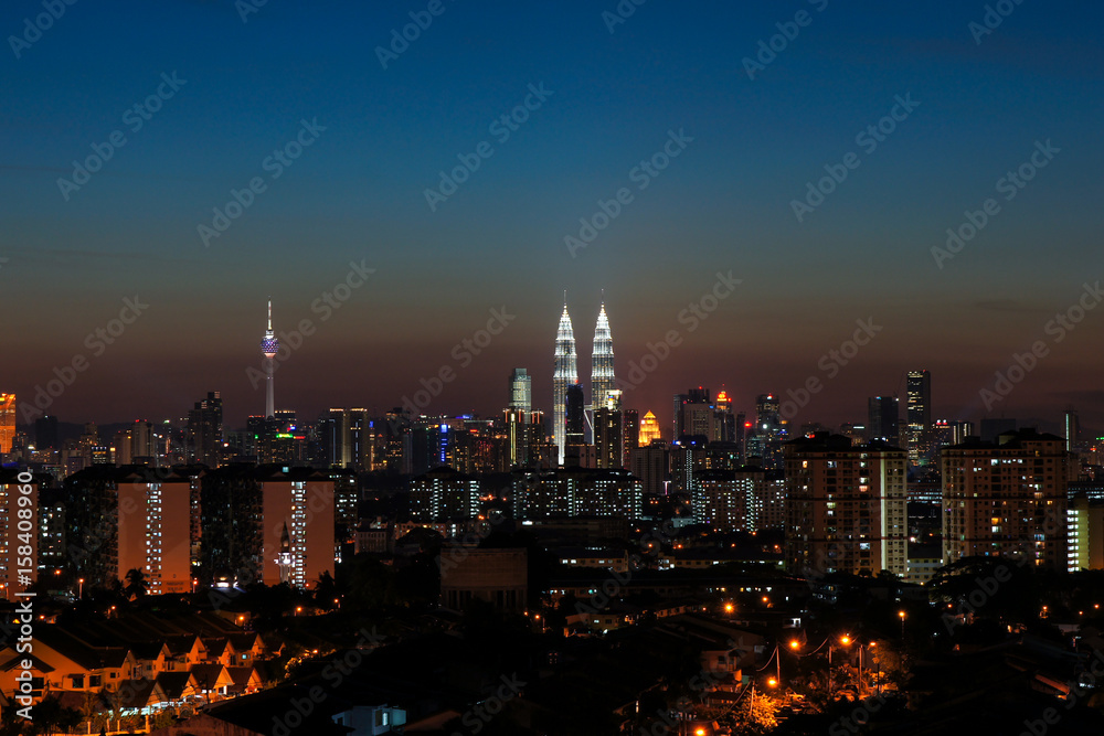Sunset view of downtown Kuala Lumpur, Malaysia Sunset view of downtown Kuala Lumpur, Malaysia