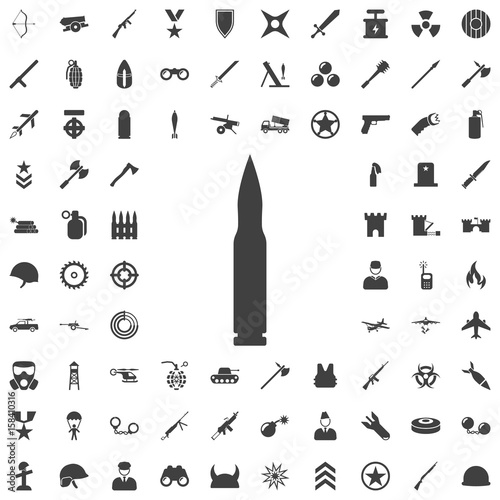 Machine gun bullet icon.