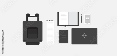 Workplace illustration in flat style.