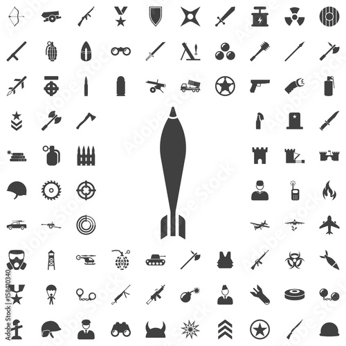 Military mortar bomb icon