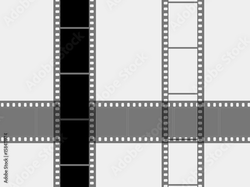 Photographic films on a white background