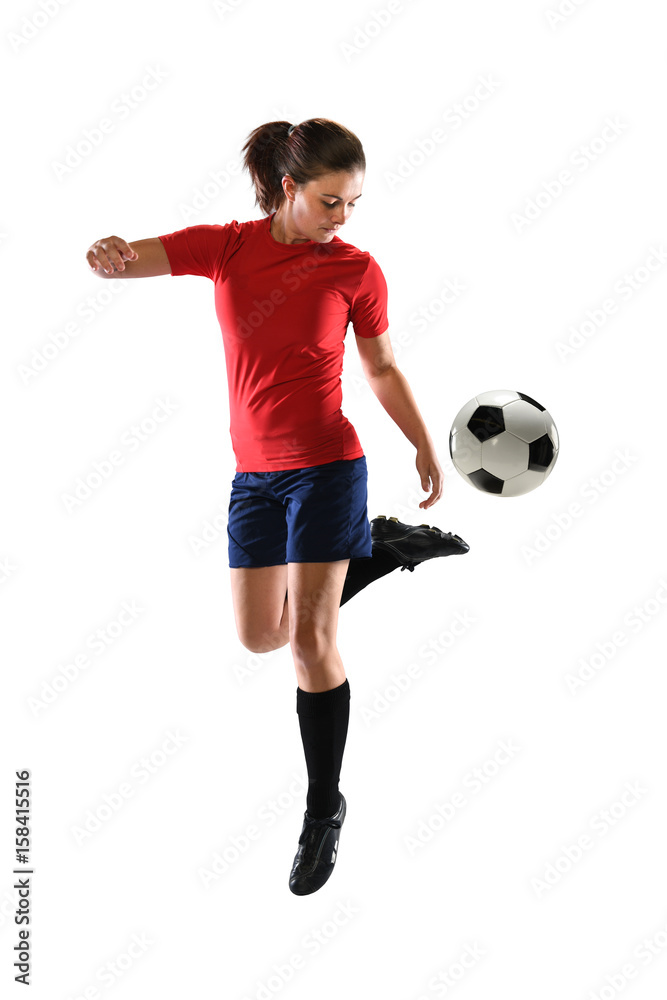 Fototapeta premium Woman Playing Soccer