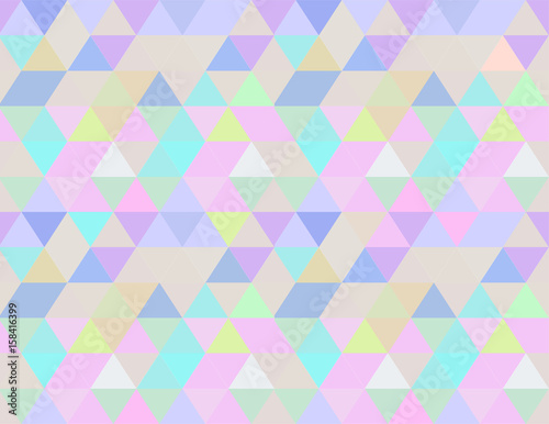 Holographic seamless pattern background wallpaper, abstract geometric illustration in pastels candy colors shades: blue, pink, yellow, liliac, green.
