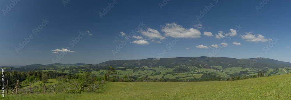 View in Jeseniky mountains in spring day View in Jeseniky mountains in spring day