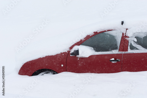 car covered with snow 