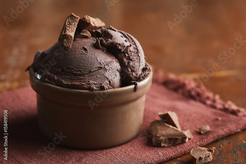 Delicious chocolate homemade ice cream