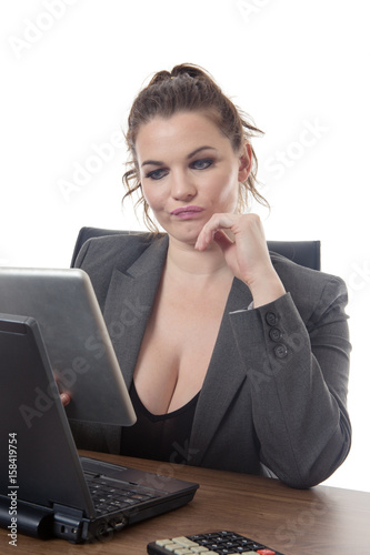 woman working at desk in the office