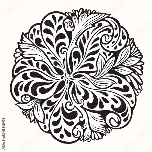 Round floral pattern