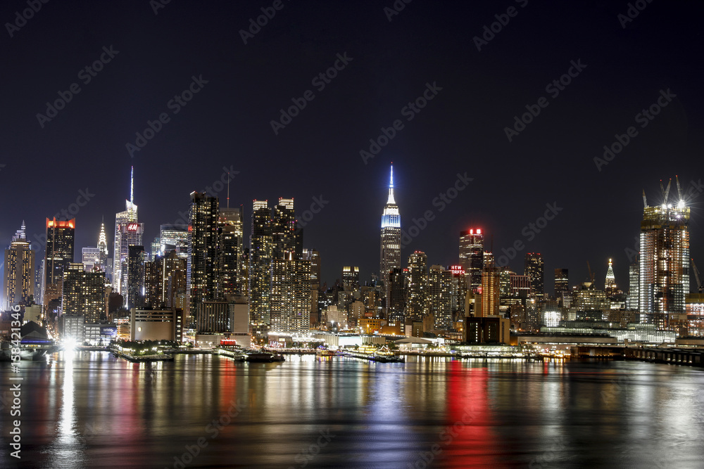 NYC skyline night time