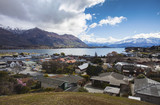 beautiful scenic of lake wanaka town most popular traveling destinaiton in south island new zealand