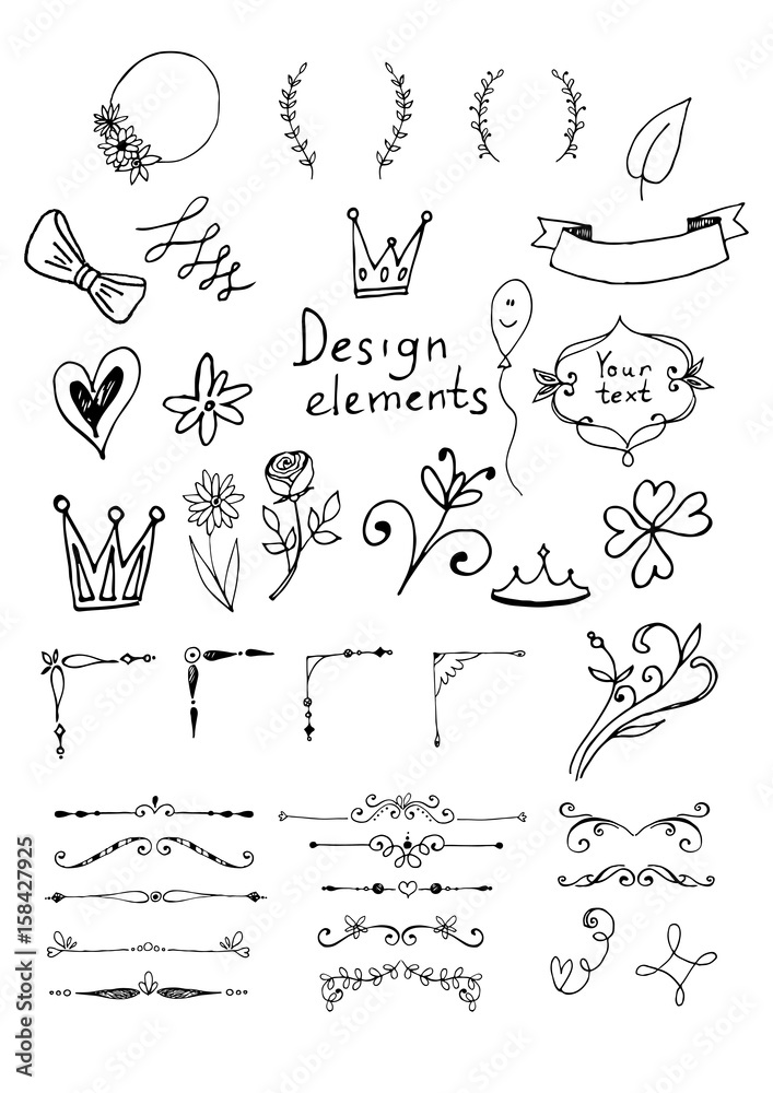 Hand drawn design elements.