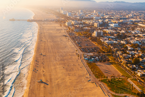 Santa Monica beach from above