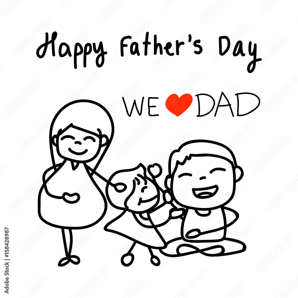 hand drawing concept cartoon character happy fathers day hand drawing concept cartoon character happy fathers day