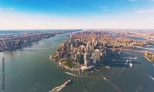 Aerial view of lower Manhattan New York City